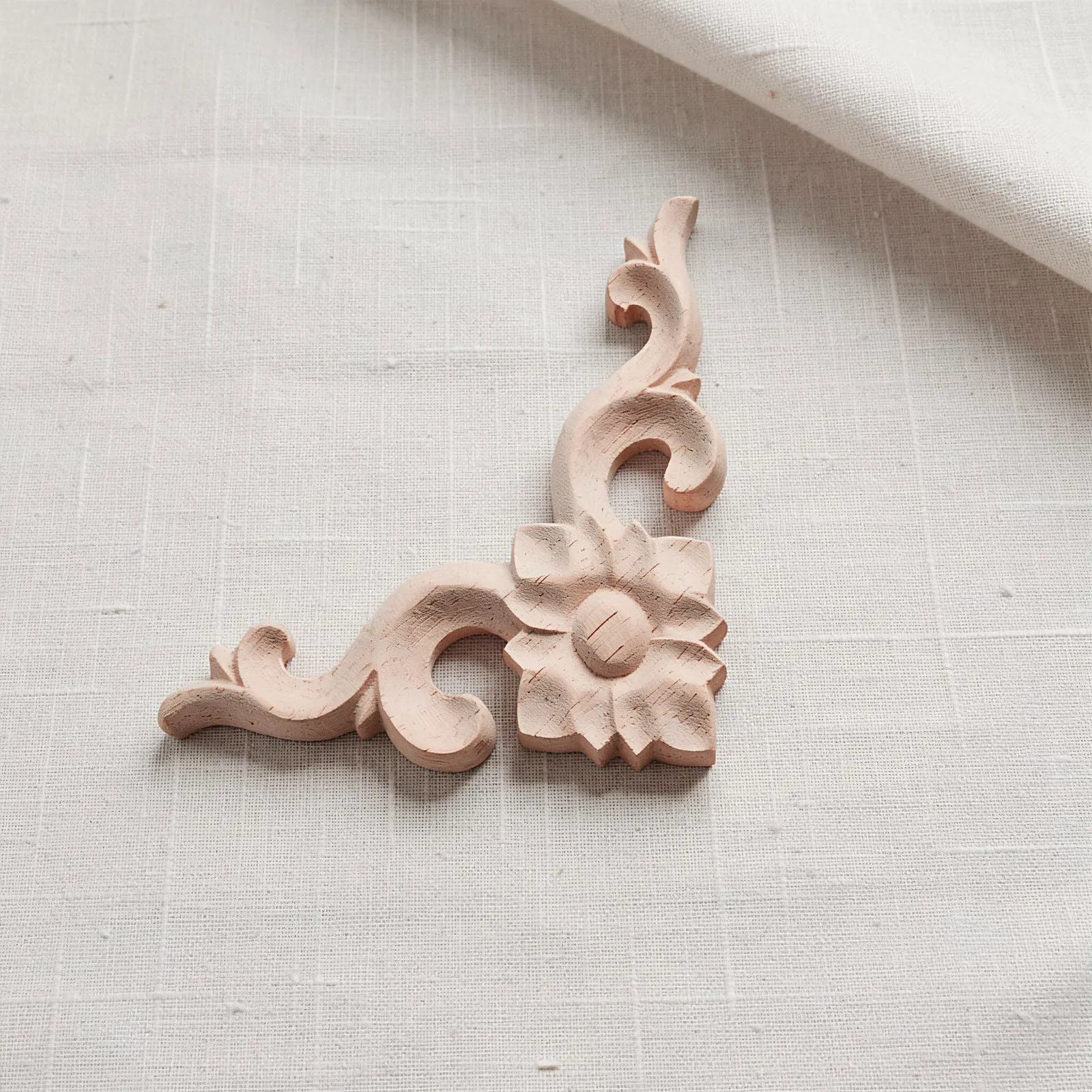 Wood Carved Furniture Onlays 8Pcs Unpainted Corner Appliques for Cabinet Wardrobe Bed Frame Wall Decor