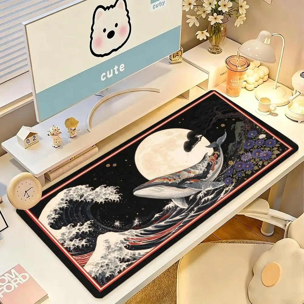 Anime Gaming Dorm Red Maple Hannya Mask Gaming Mouse Pad Precision Tracking Non Slip Base Thick Rubber