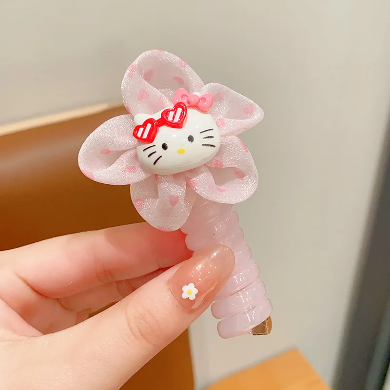 Sanrio Kuromi Children's Rolling Phone Line Hair Bands Girls Sanrio Rubber Bands Girls Braid Hair Bands