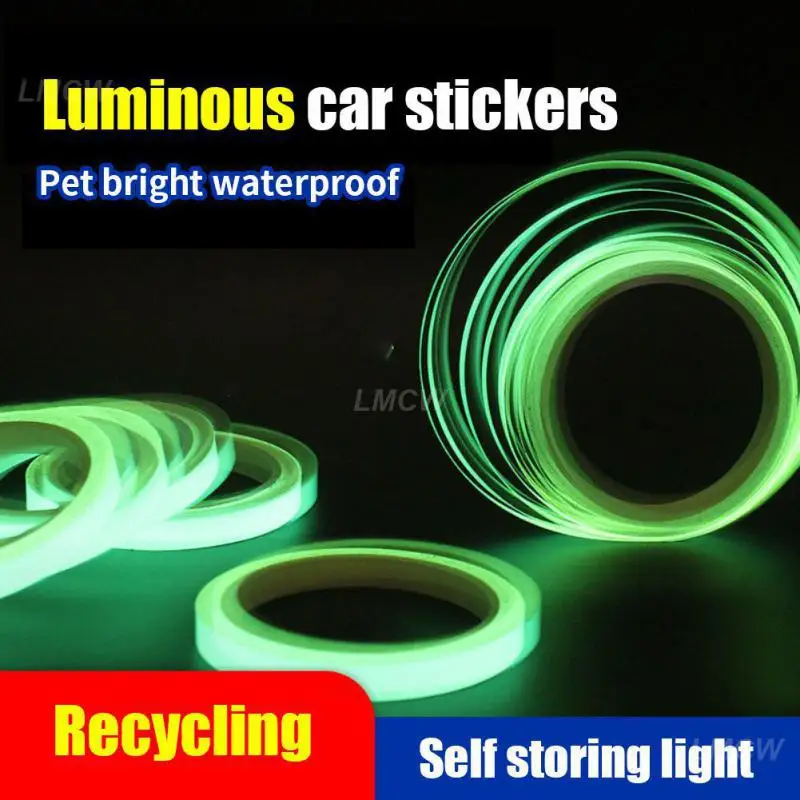 Reflective Fluorescent Durable Green Warning Ground Light Car Reflective Sticker Car Interior Accessories Car Luminous