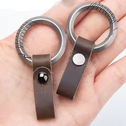Titanium TC4/Cowhide Key Rings Keychain Buckle Pendant Super Lightweight Man Car Keychain Creativity Gift EDC Outdoor Small Tool