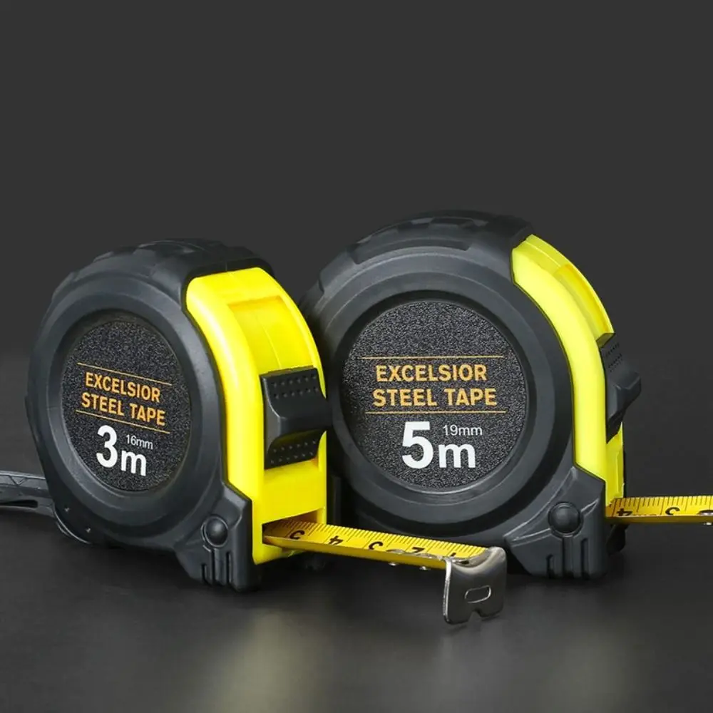 Precise Clear Steel Tape Measure Retractable 3M 5 Meters Thickened Self-locking Rubberized Woodworking Tool Metric Tape Ruler