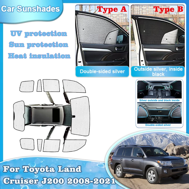 

Car Sun Shade For Toyota Land Cruiser J200 Accessories 2008-2021 2012 Sunshades Windshield Side Window Curtain Covers Body Kits