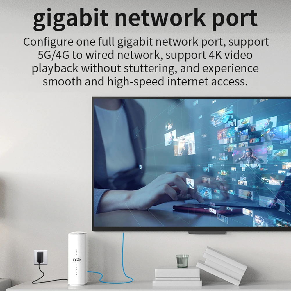 Built-in Multiple Antennas Wireless Router with SIM Card Slot WiFi Routers Multiple Network Interfaces 5G Router for Home Office
