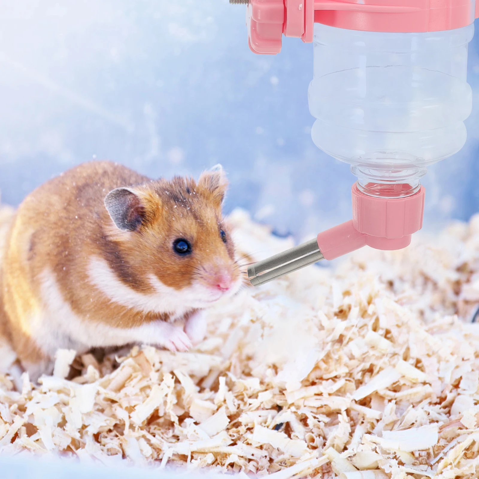 

Pet Water Bottle Plastic Portable Hamster Feeder Transparent Hanging Cage Dispenser Puppy Reliable