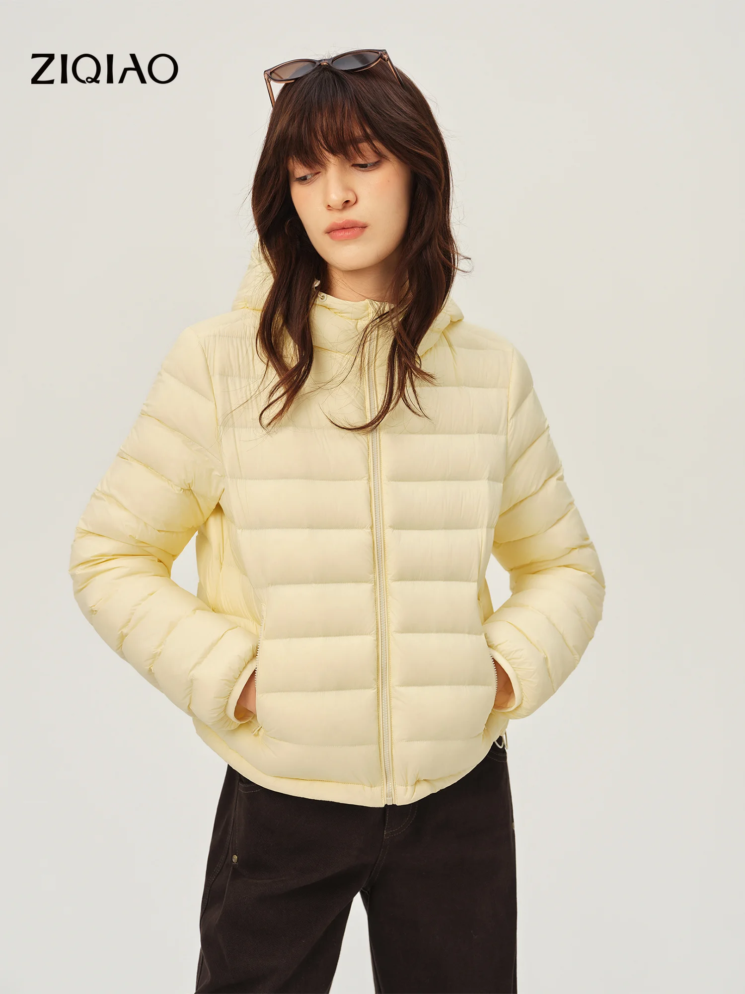 Puffer Jacket Women Down - Jaqueta Puffer Acolchoada com Capuz de