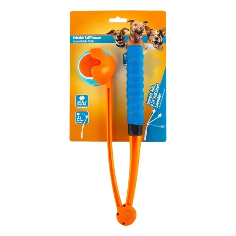Long Scale Dog Ball Thrower, faltbares Trainingsgerät mit Naught Beads Counter Slip Handle, perfekt für Übungen und Engagement