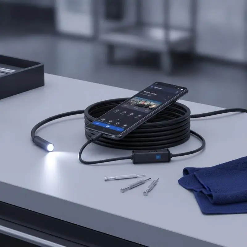 Type-C Industrial Endoscope Micro USB Single Dual Lens  Flexible Cable Borescope for Android Phone Car Chassis Inspection