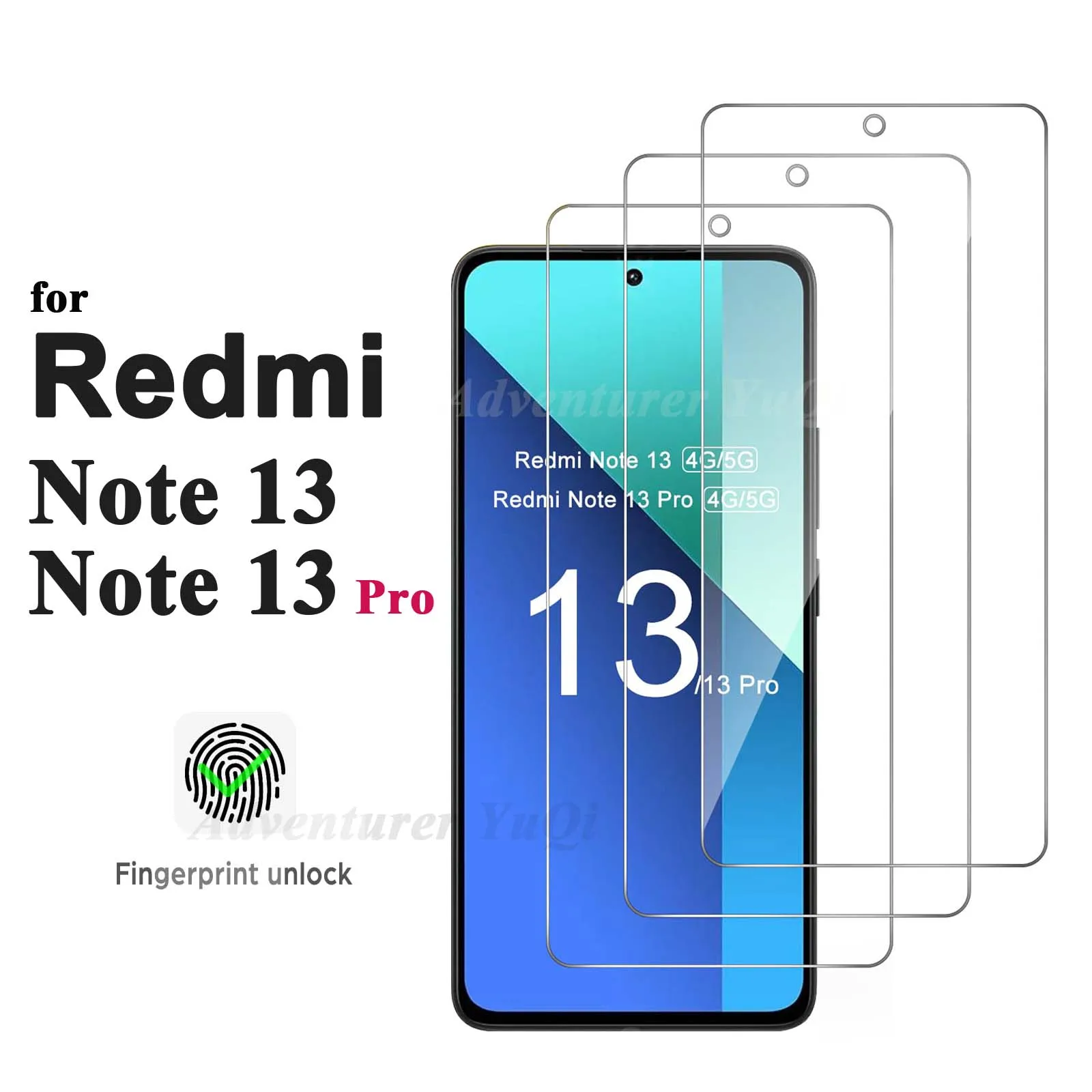 Redmi Note 13 Pro 화면 보호기 4G 5G 강화 유리 HD 크리스탈 클리어 안... - 1