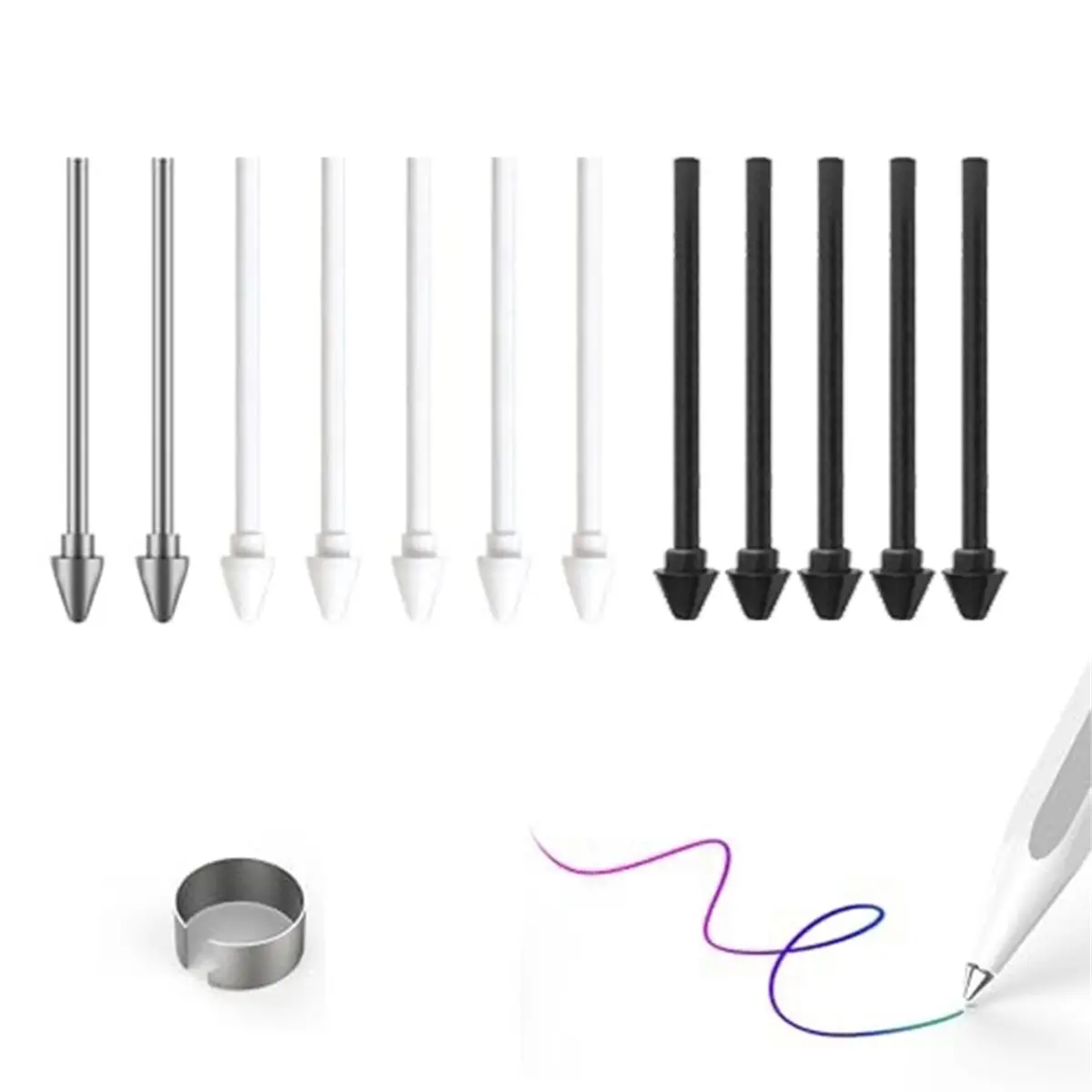 618 Mega Sale Replace 10PCS Nibs+2PCS Metal Nibs for Samsung Galaxy Tab S11/S11 Ultra S Pen Nibs 12PCS Nibs+Clip