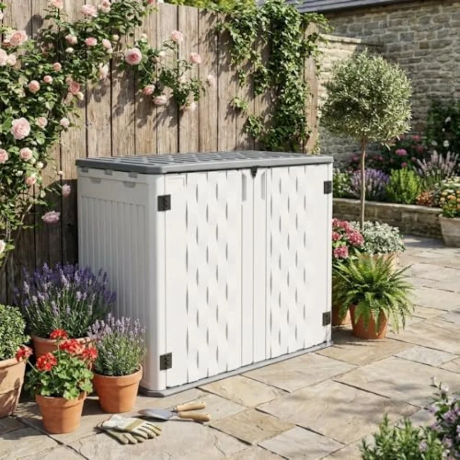 

35 Cu ft Outdoor Storage Cabinet, Waterof Outdoor Resin Storage Box, Outdoor Trash Can Storage for Patio s, Sofa Chion, Lawn Mo