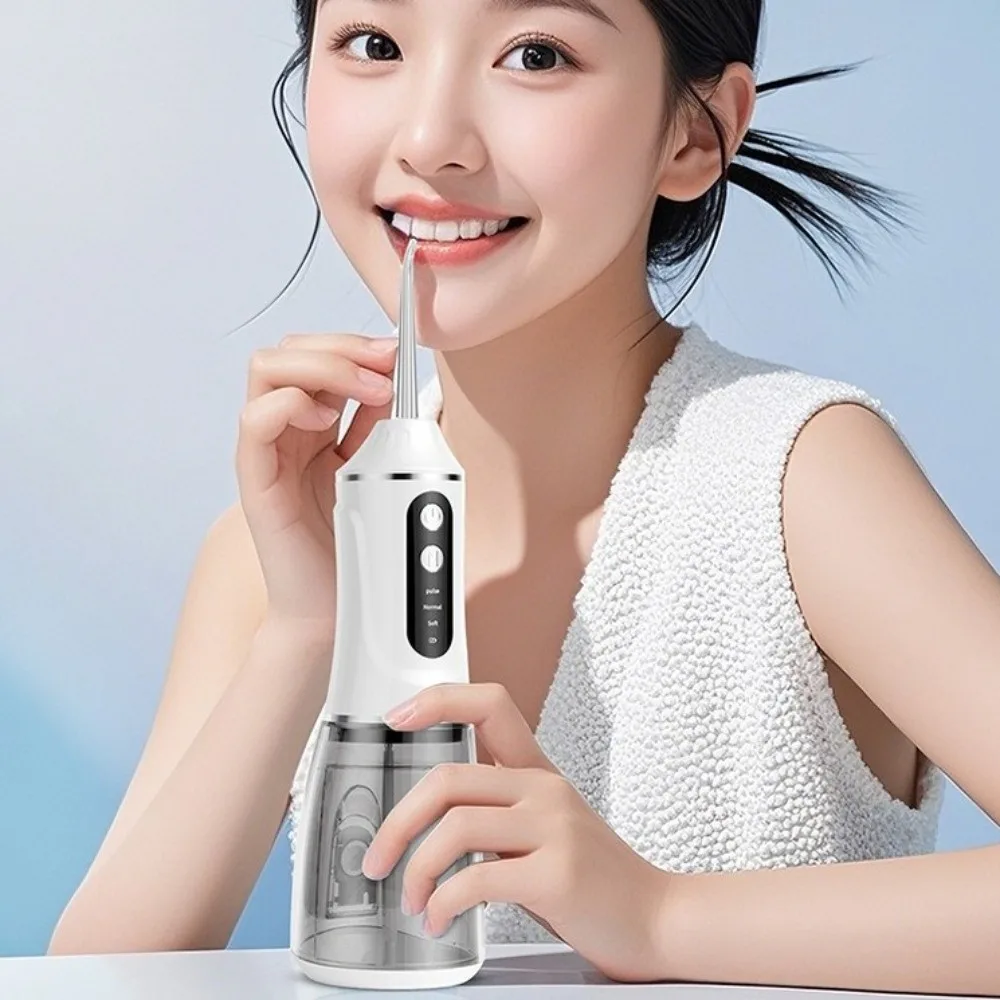 

Smart Electric Oral Irrigator Rechargeable Cordless Dental Cleaner 3 Cleaning Modes with 4 Nozzles Electric Tooth Flusher