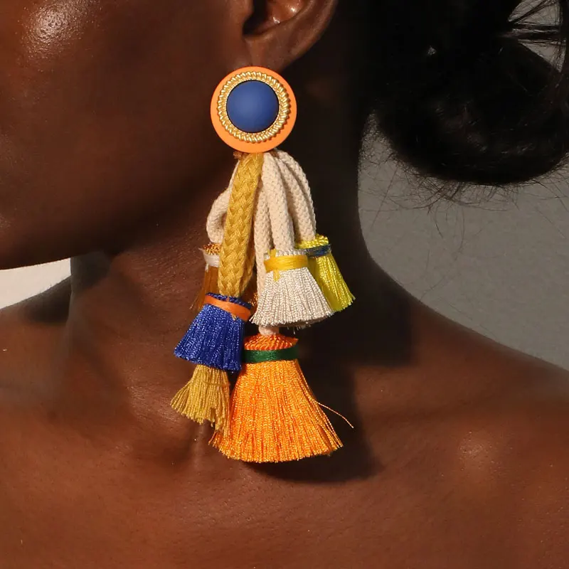 Statement Earrings Ropes&Tassels Dangle Exaggerated Earrings Handmade For Women Wedding Party Jewelry Dress Accessories