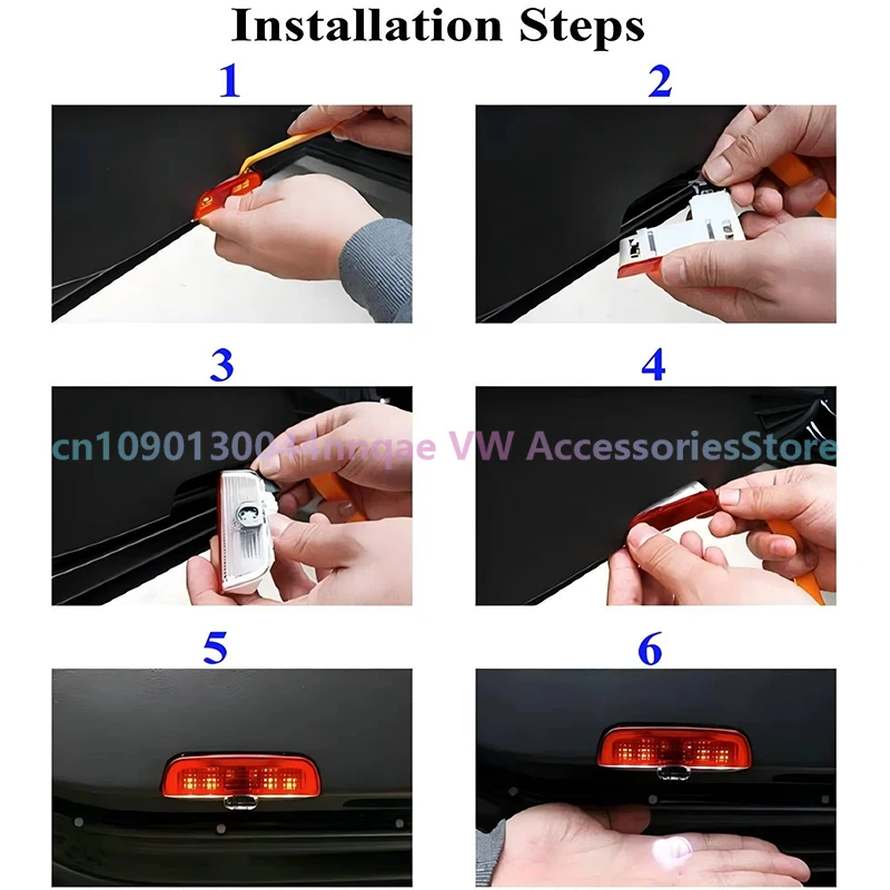 3D 2PCS LED Door Welcome Light car Laser Projector Logo Night Light for Volkswagen Golf Sagitar Fidion Touareg Passat B8 Tiguan