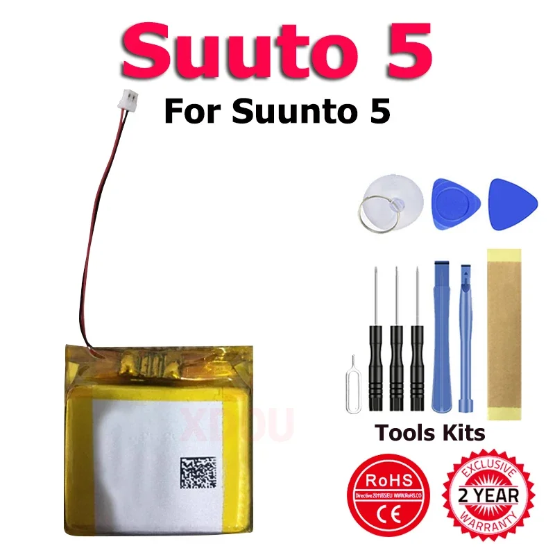 XDOU CEL 352828 Suuto 5 Replacement Battery For Suunto 5 Spartan Trainer Batteries + Tool