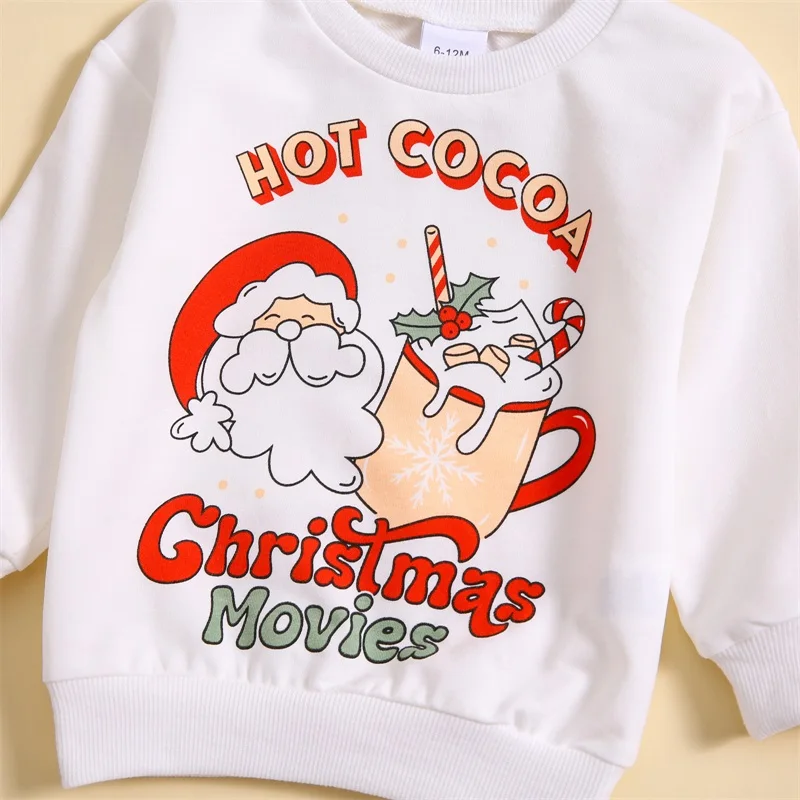 2023-10-11 Lioraitiin 6M-4Y Toddler Girl Boys Christmas Sweatshirts Pullover Long Sleeve Crewneck Sweat Tops