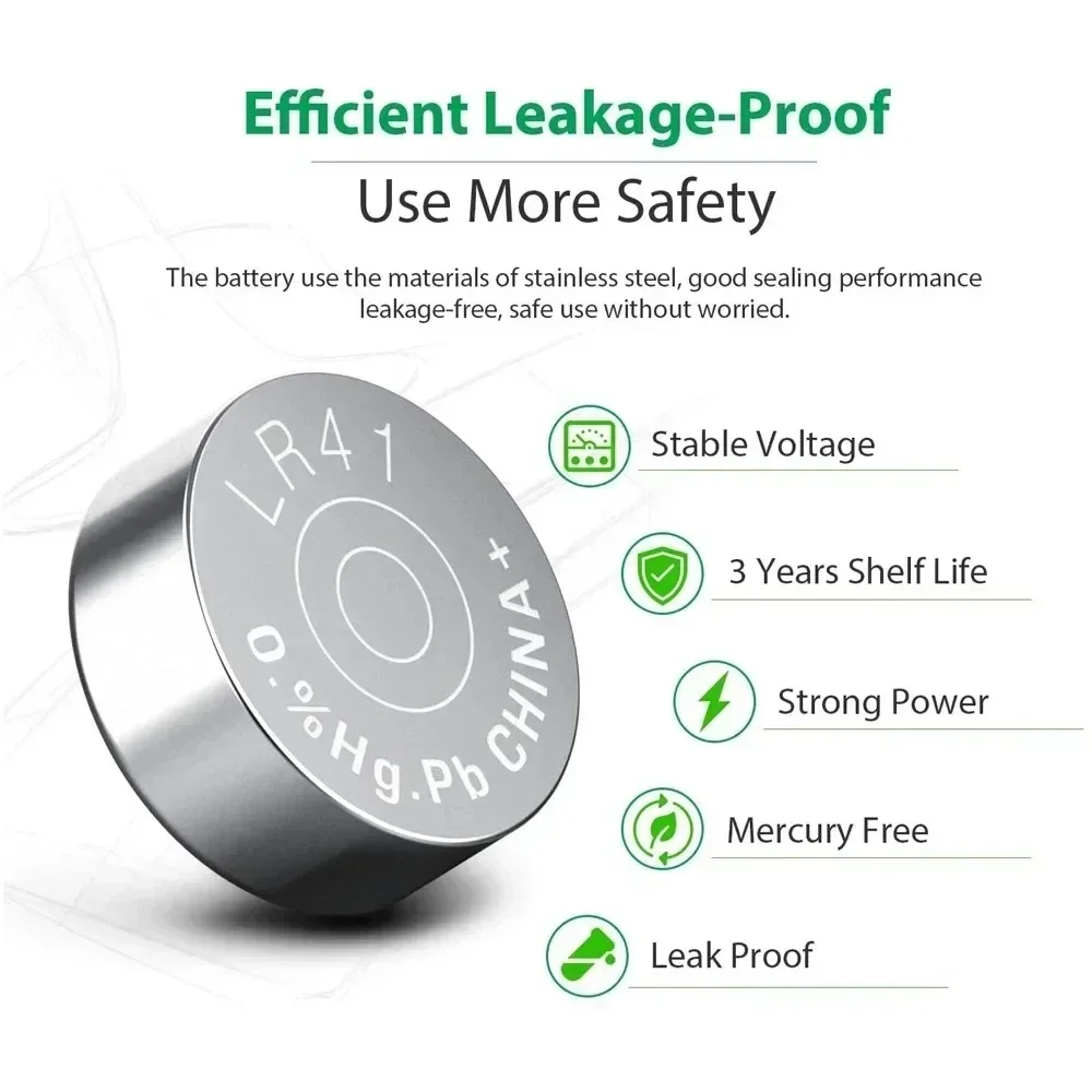 200pcs 1.5V AG3 Button Batteries SR41 L736 SR41SW LR41 Lithium Button Cell Smart Watch Battery Cell For Toy Watch Accessories