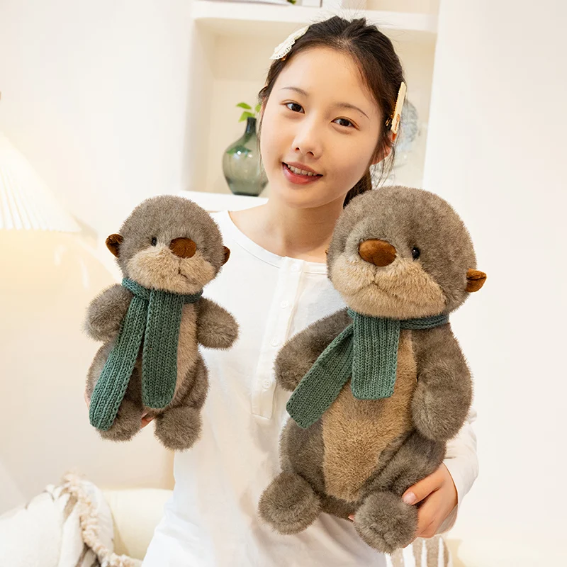 26cm Otter Animal Soft Doll Throw Pillow Funny Simulation Toy for Office And Home Decor Ideal Baby Birthday Or Christmas Gift