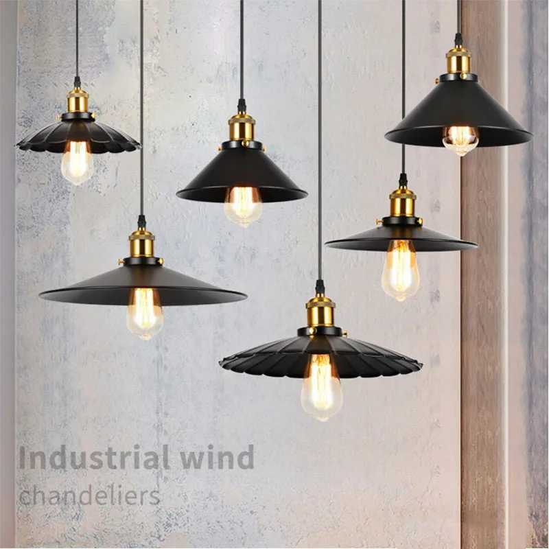 

Loft Creative E27 American Retro Pendant Light Industrial Style Iron Single Head UFO Chnadelier Commercial Store Decor Lighting