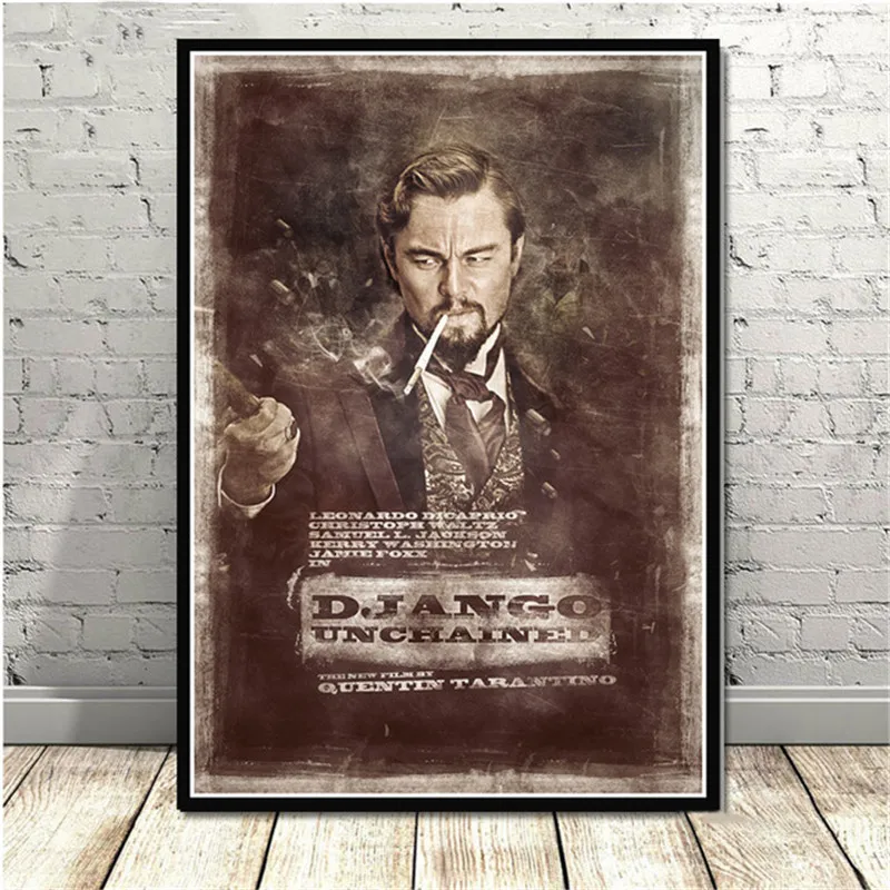 ملصق ومطبوعات لكوينتن تارانتينو دانجو ، فيلم فيلم كلاسيكي غير مشدود ، لوحة فنية ، صور جدارية لغرفة المعيشة ، ديكور المنزل #5
