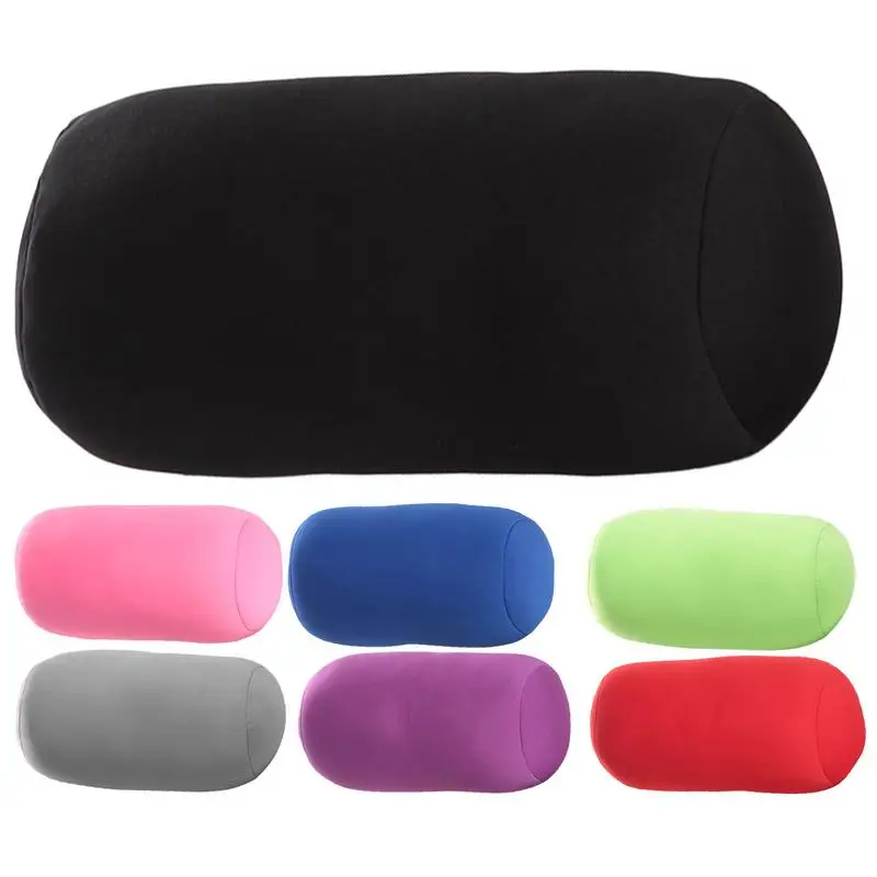 

Round Cervical Pillow portable Tube Microbead Pillow For Neck Support Soft Support Back Cushion Bolster Pillow For Car Travel