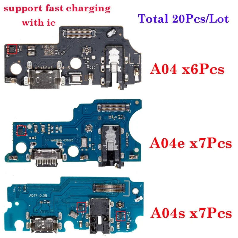 20Pcs USB Charging Dock Connector Charger Port Flex Cable Microphone Board For Samsung Galaxy A04 A045F A042F A042F A04s A047F