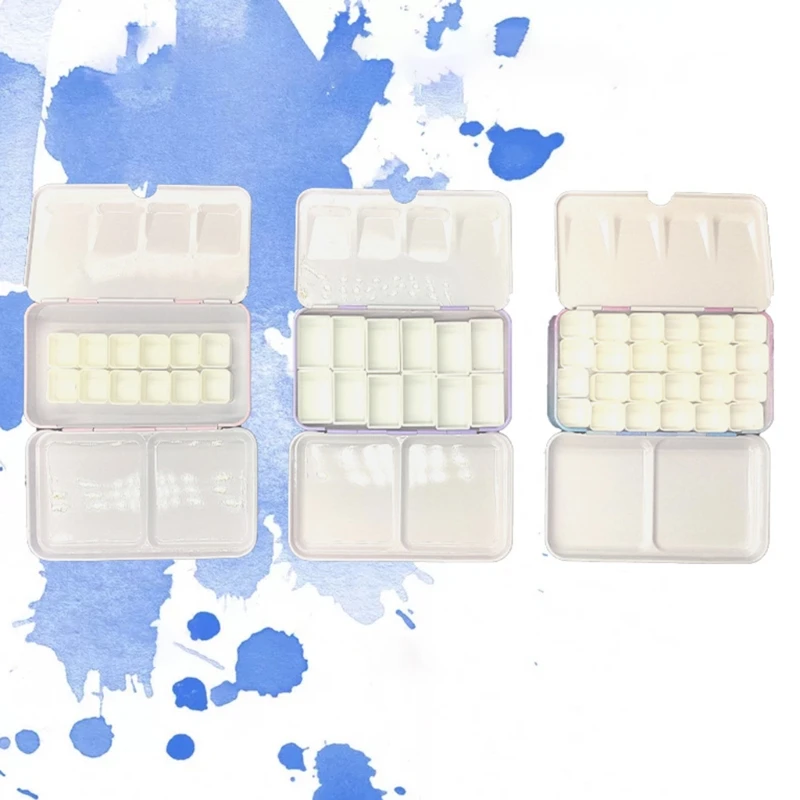 Color Empty Palette Case Easy Cleaning Tins Box Paint Storage Iron Box Gift for Painting Lovers Iron Box Paint Storage