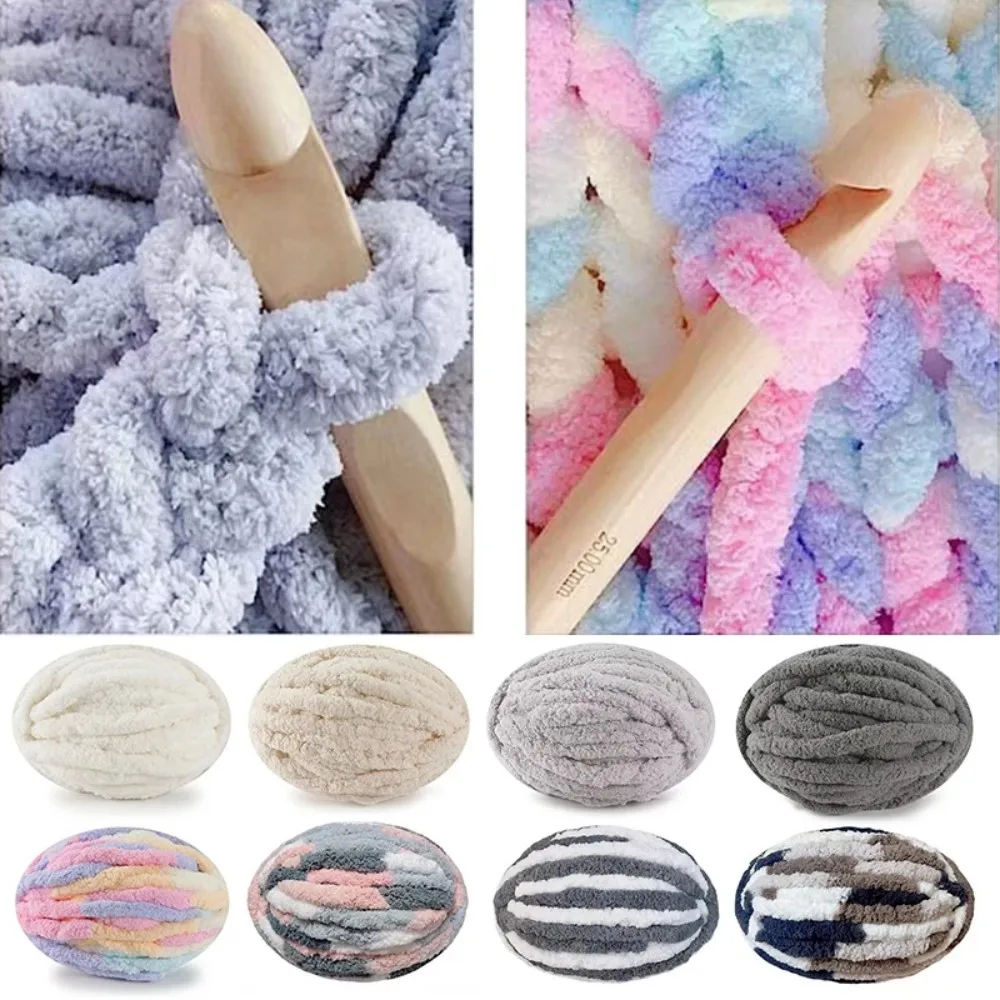 1Pc 27m Chunky Yarns for Knitting and Crochet Blanket Cushion Multicolor Chenille Thick Line Soft Warm Crochet Yarn Scarf Line