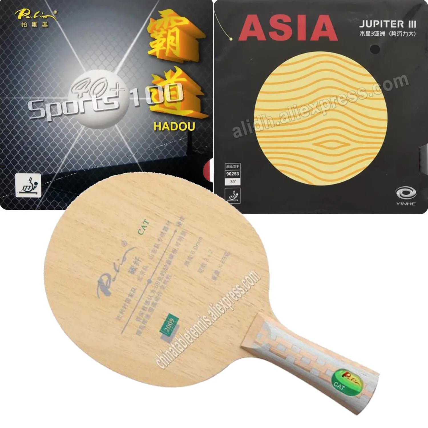 

Pro Combo Racket Palio official CAT Table Tennis Blade with Palio HADOU 40+ and yinhe JUPITER 3 Rubbers