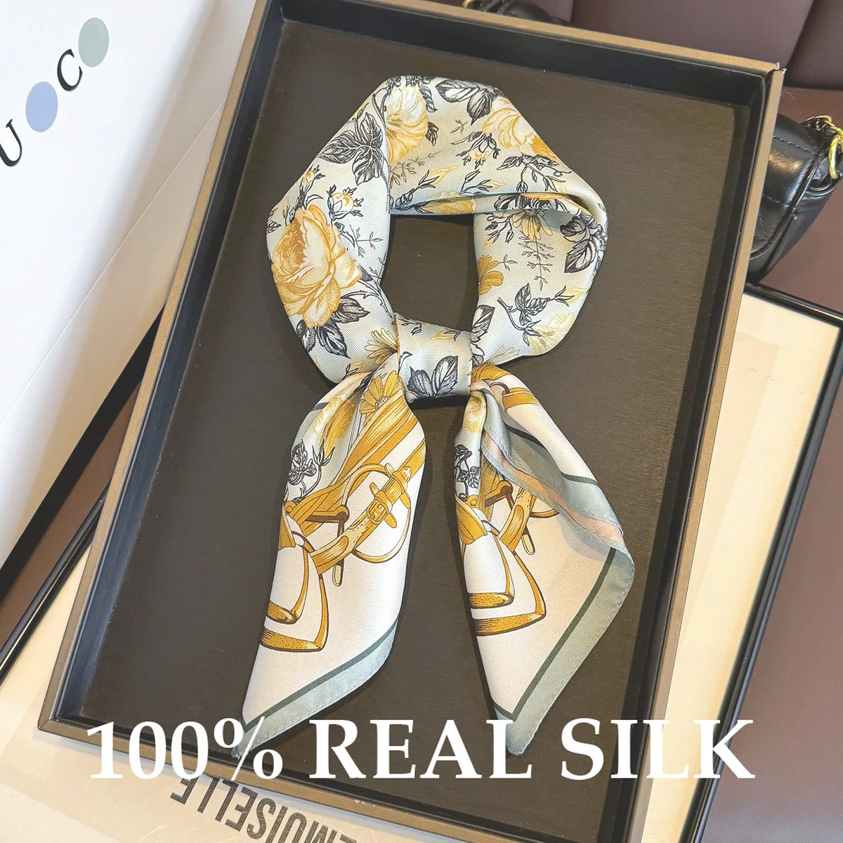

100% Real Silk Square Scarf Summer Sun Protection Scarves Shawl Wrap Hijab Luxury High Quality Foulard Bandana Poncho Decoration