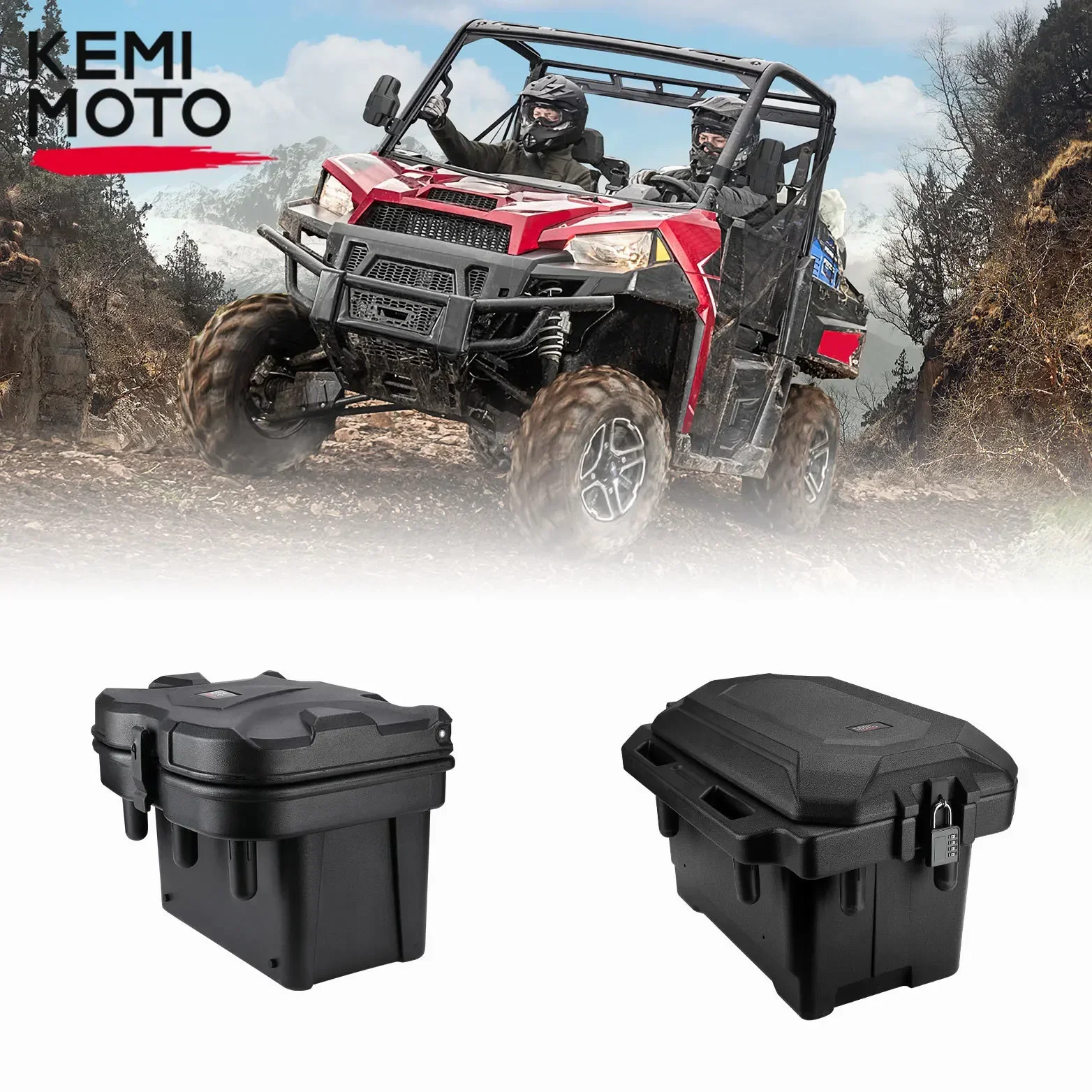 

KEMIMOTO UTV 45,3 л/11,2 галлона, твердый ящик для хранения грузовой кровати, совместимый с Polaris Ranger 1000 900 570 700 Ranger XP 2013-2025