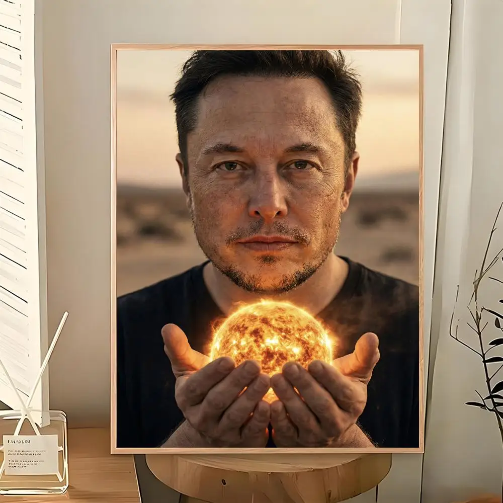 Ambitious Futuristic Entrepreneur E-Elon Musk Poster Wall Art Painting for Living Room Home Decoration and Holiday Gifts
