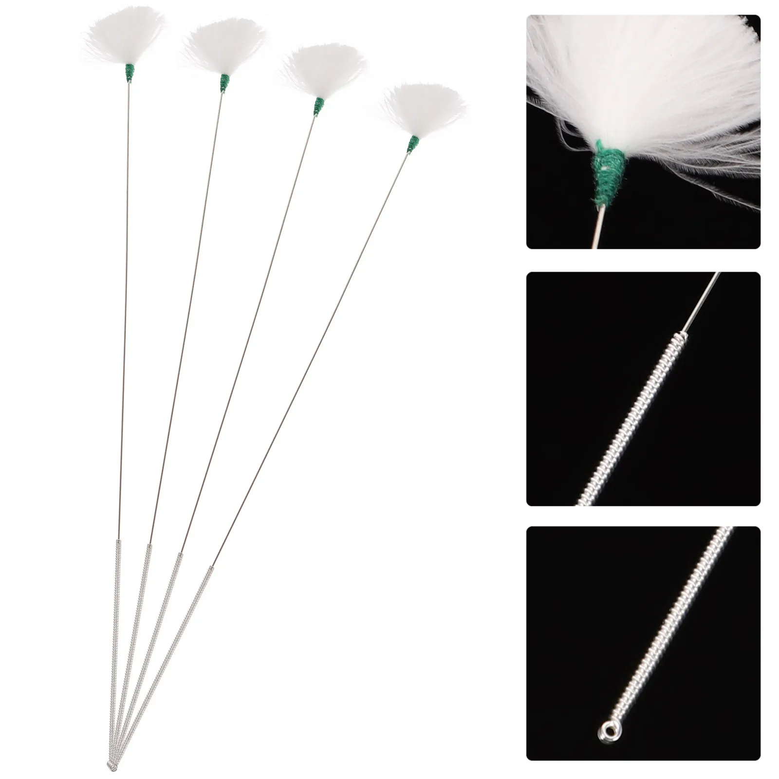 4Pcs Earwax Removal Tools Professional Ear Cleaning Spoons with Goose Smooth Polished Metal Handles for Home Travel Ear