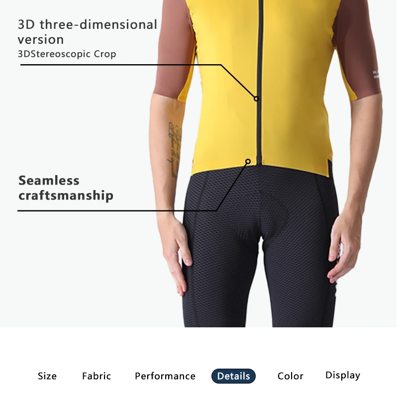 MKEW Sommer Herren Pro Radsporttrikot Atmungsaktive MTB Kurzarm-Fahrradbekleidung mit Taschen für Mountainbike und Rennrad – Detail 7