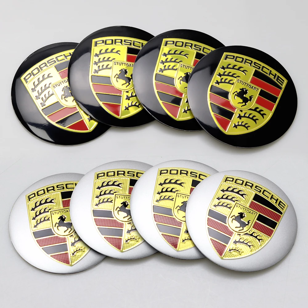4 шт., 56 мм наклейки с логотипом для Porsche Panamera Cayenne Macan 911 718 Boxster Taycan Cayman