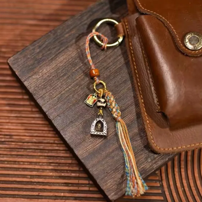 Bracelet Hand String Tibetan Personality Creative Bag Hanging Accessories Zaji Ram Ga Black Box Keychain Mobile Phone Pendant