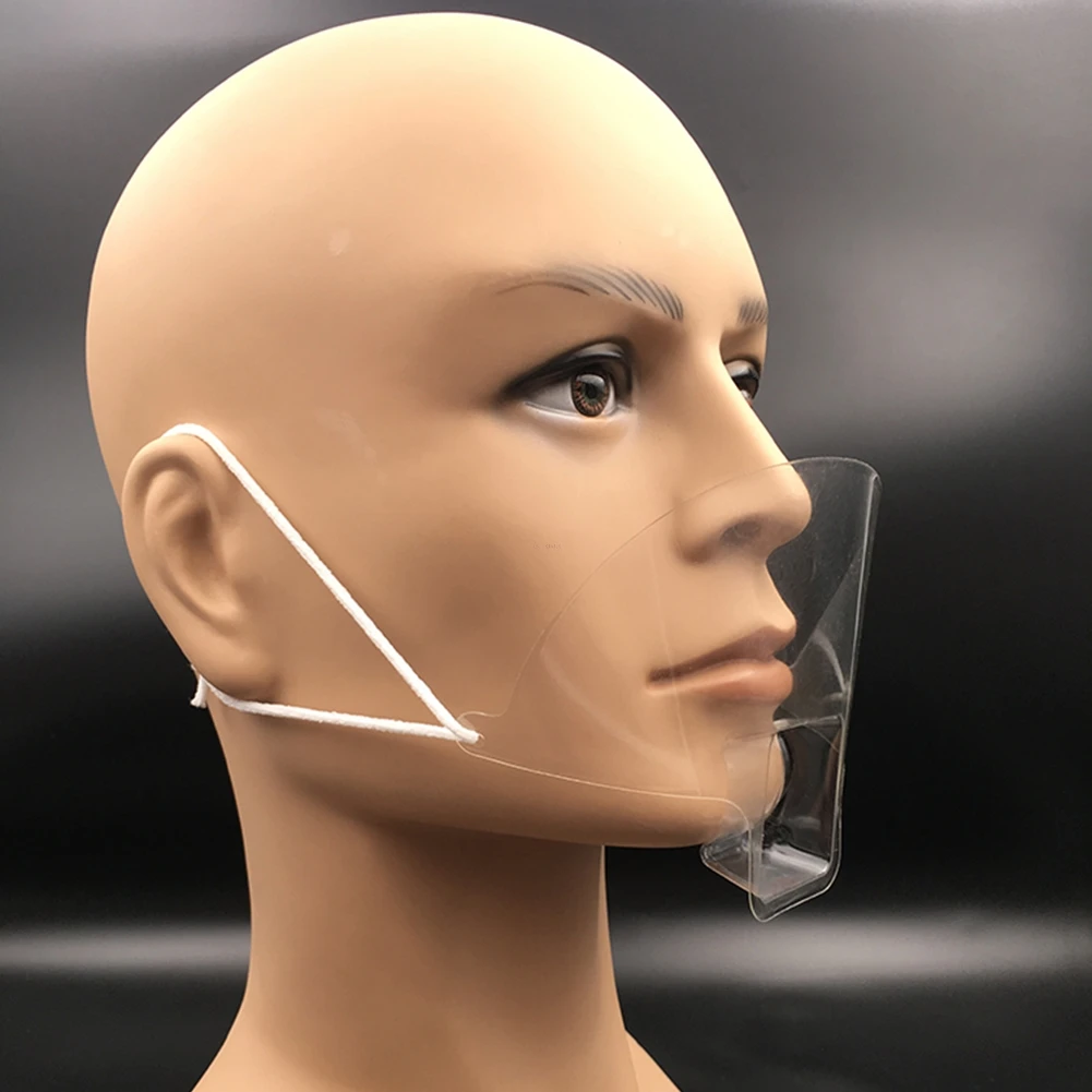 

50Pcs/Box Portable Anti-fog Transparent Plastic Mask Mouth Cover Spittle Protect Tattoo Makeup Hotel Kitchen Supply Accessories