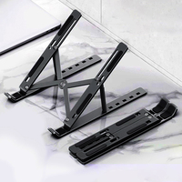 Foldable Laptop Stand Aluminum Alloy Notebook Holder Adjustable Lifting Cooling Holder Up To 15.6 Inch Non-slip Computer Bracket