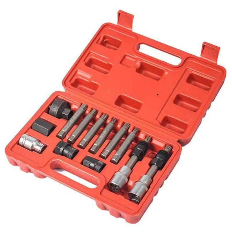 

13 Pcs Alternator Pulley Tool Kit Alternator Tool Set / Repair / Removal / Pulley Crankshaft Pulley Tool