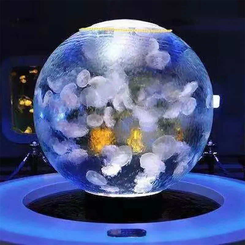 2021 Popular colorful waterproof lamp LED light round shape acrylic jellyfish tank, aquarium fish tank with chiller#