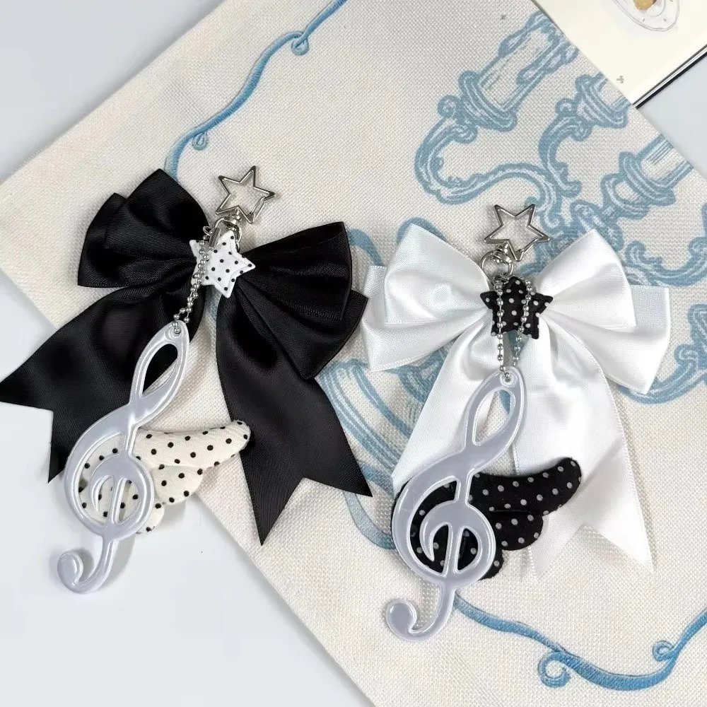 Sweet Y2K Keychain Bag Charm Bow Polka Dot Print Pendant Keychain Bag Charm