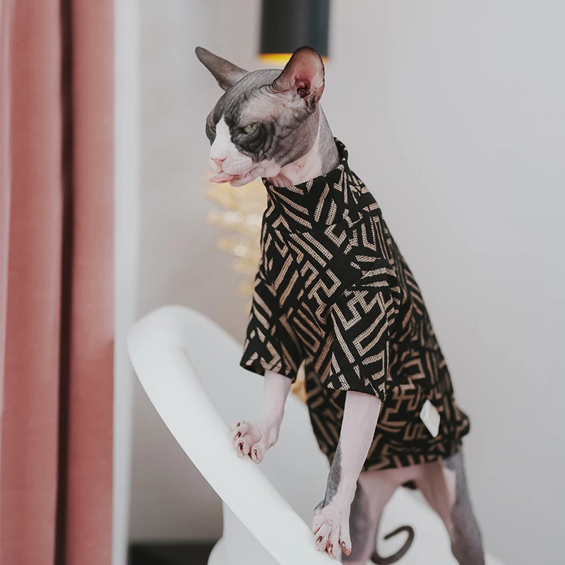 Luxury Sphinx Cats Clothes Warm Puppy Hoodies For Small Dogs Elegant Kittens Costume Fancy Dresses Devon Cats Clothing