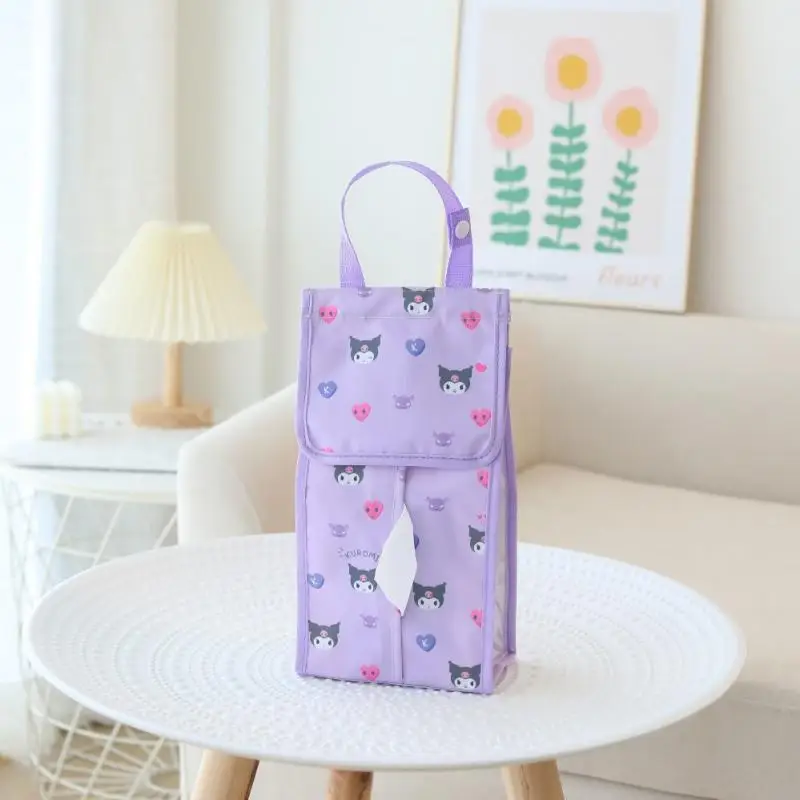 

Sanrio Cartoon Cute Storage Bag Portable Paper Towel Cover Anime Kawaii Toilet Paper Car Hanging Tissue Box Fabric Paper Box