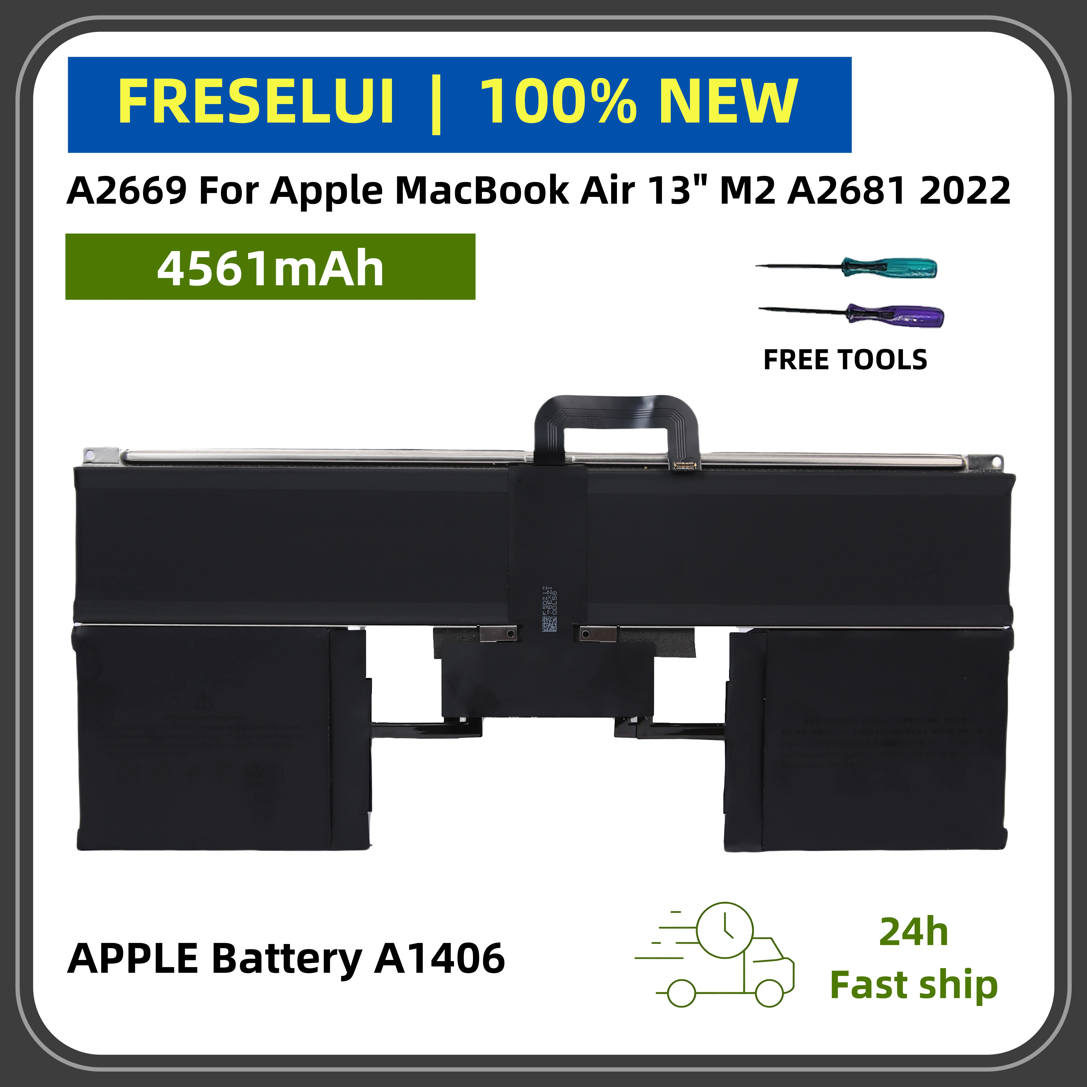 

FRLESUI | Высокопроизводительный аккумулятор A2669 для MacBook Air 13 дюймов M2 A2681 | Длительный и безопасный +2-летняя гарантия