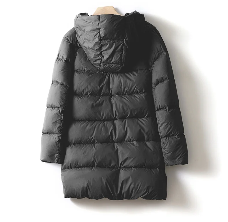Schinteon Women Ultralight White Duck Down Jacket with Hood 2026 New Autumn Winter Warm Casual Outwear Solid Color Simple Coat
