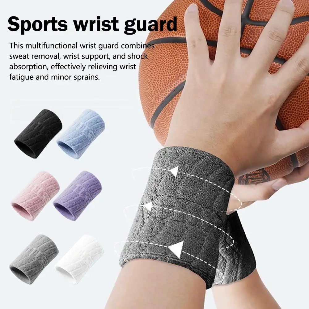 1/2Pcs Set Sports Safety Wristbands Breathable Tennis Sweatbands Sweat Absorbent Wristbands for Football Basketball Gym