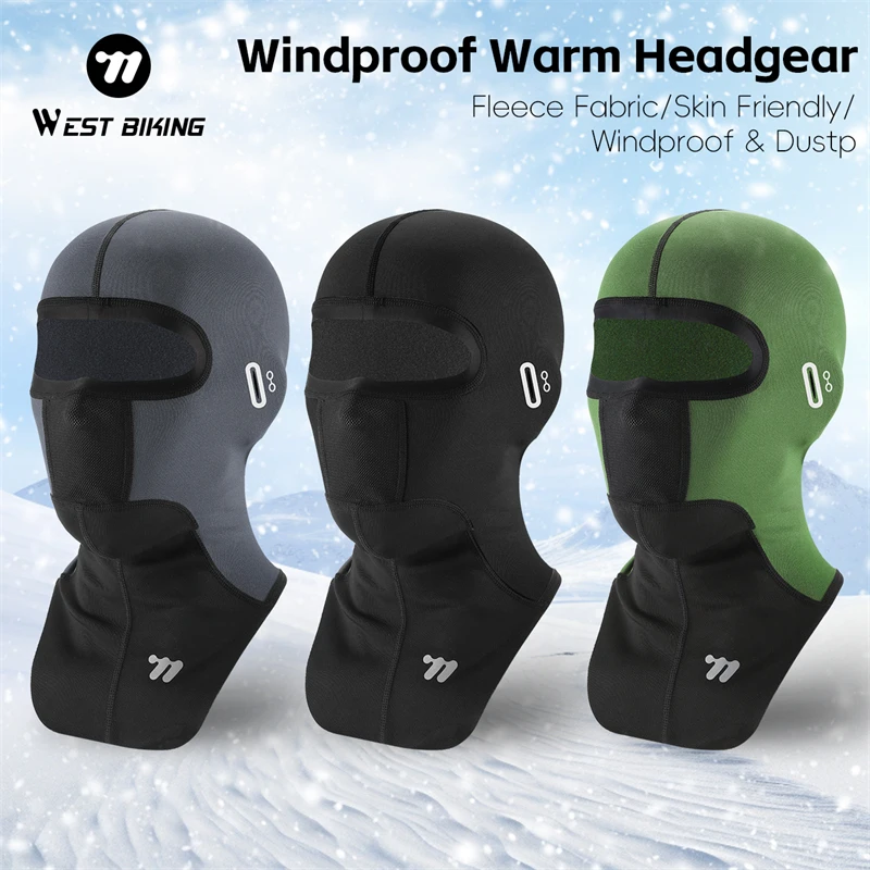 WEST BIKING Winter Warm Cycling Cap Windproof Thermal Bicycle Motorcycle Balaclava Men Women Running Skiing Scarf Full Face Mask