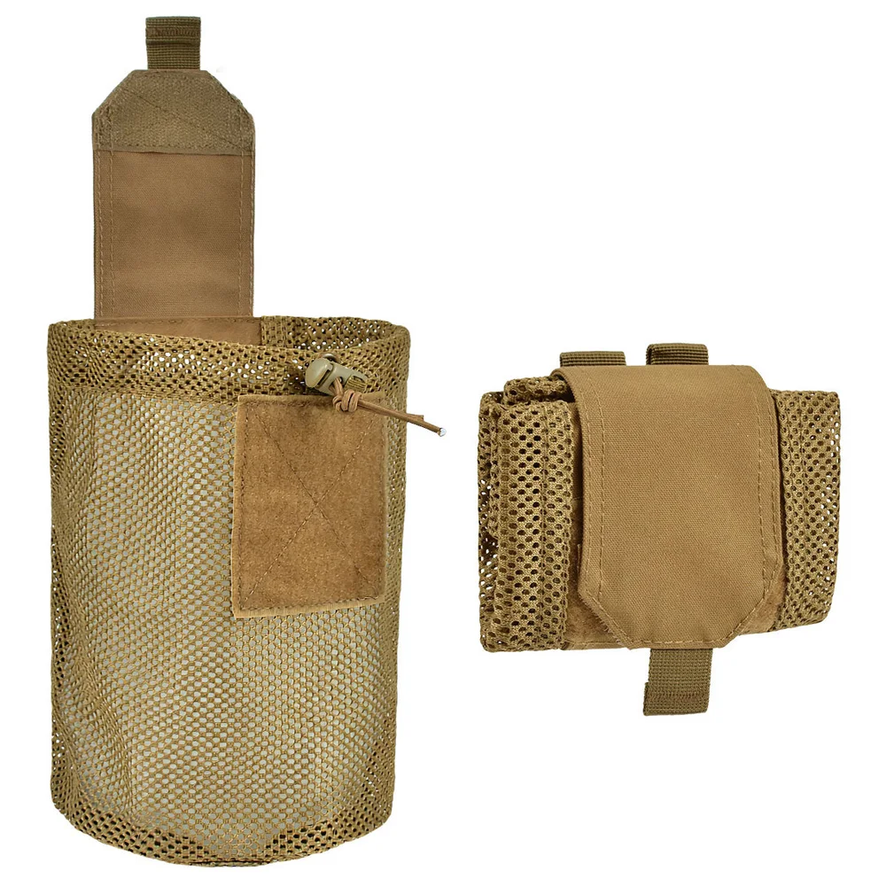 

Складная тактическая сумка-подсумок MOLLE из сетчатой ткани для бутылок с водой, для хранения снаряжения на открытом воздухе и аксессуар для поясной сумки NA196S