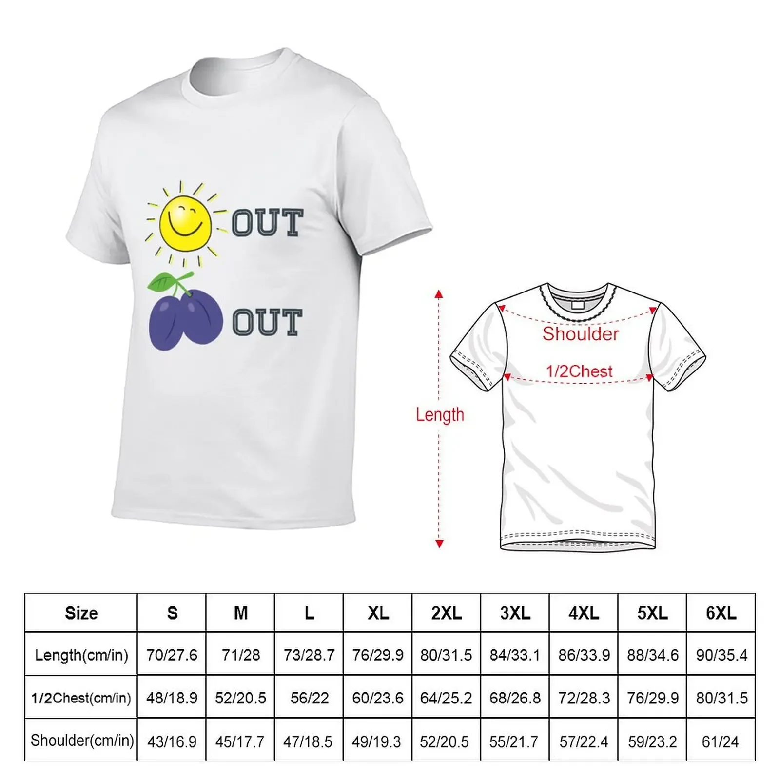 Summer Sun's Out Plums Out T-Shirt cotton graphic tees vintage graphic tee outfits for men