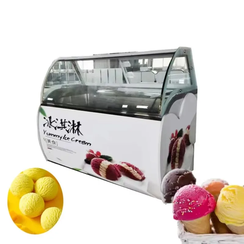

Factory Price Ice Cream Display Freezer 6 Barrels/10 Box Ice Cream Display Cabinet Refrigerator Dessert Counter Display Freezer